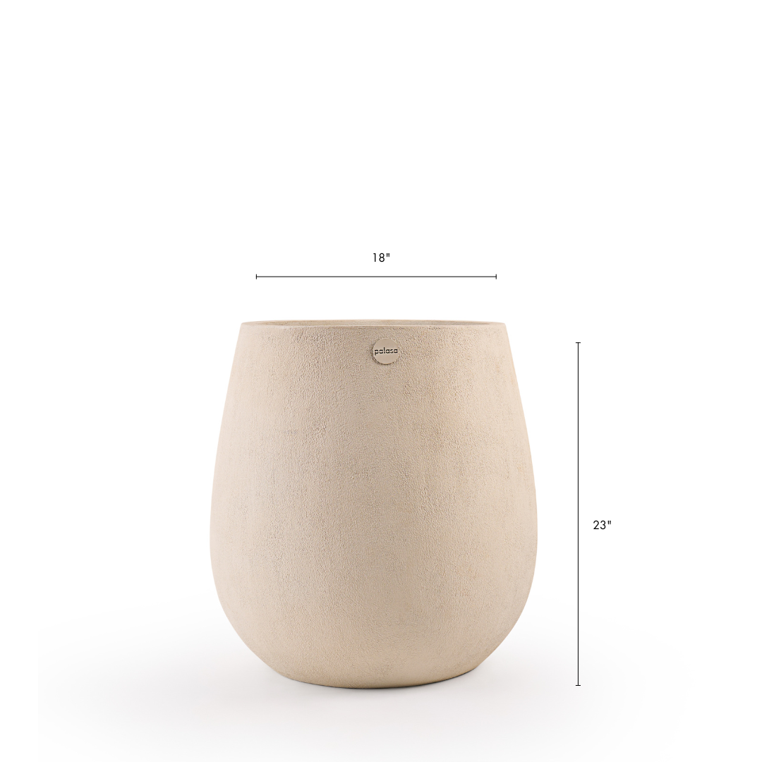 Buy FRP beige round pots Bangalore. Modern planters for Indoor, Outdoor, Balcony and Garden. Explore our wide range of FRP Planters, Concrete pots, GRC pots, Living room Planters, Garden Planters, Balcony Pots, Indoor Plant Pots, Hanging pots @Palasa. Large FRP planters available in various colours.