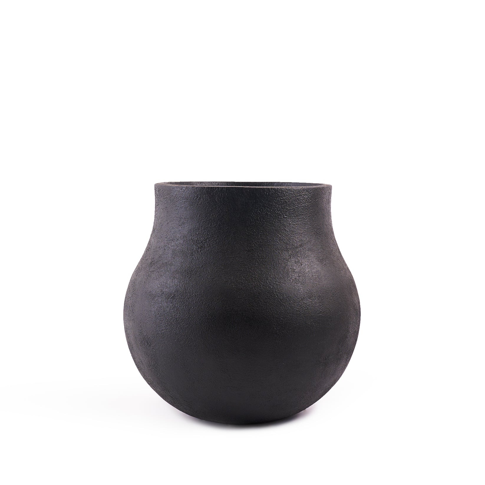 Zuri Round FRP Black Floor Planter | Palasa Bangalore