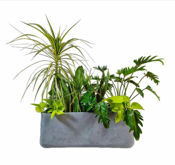 Trello Grey Rectangular Planter