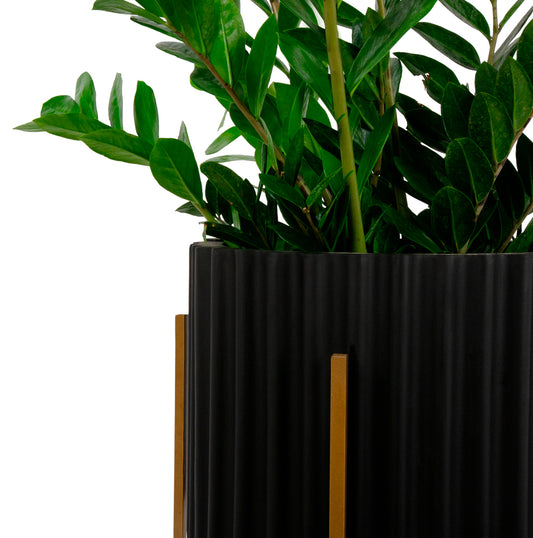 Fluto Planter with Metal Stand